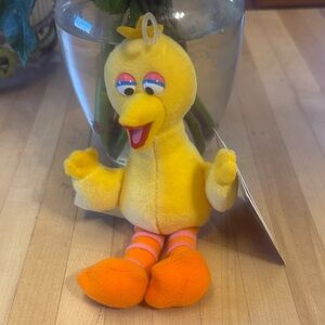 New Sesame Street Yellow and Orange Bird Plush Toy with tag
